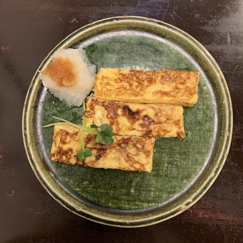 Tamagoyaki in Soba-Ya, Tokyo Walking Guide