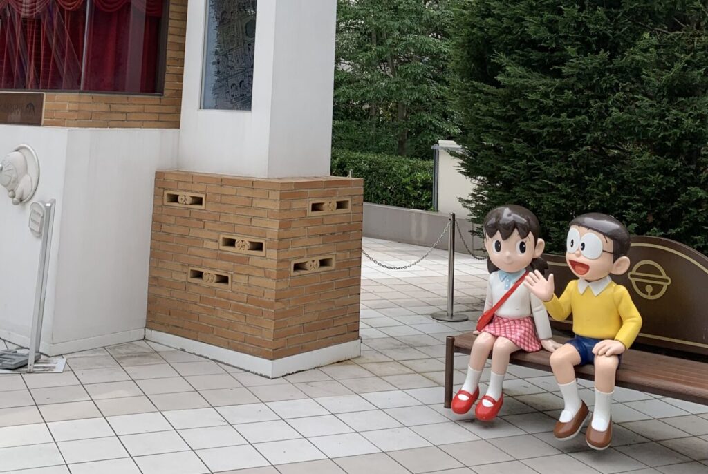 A bench with Nobita & Shizuka, DiverCity Tokyo, Odaiba Seaside Park, Tokyo