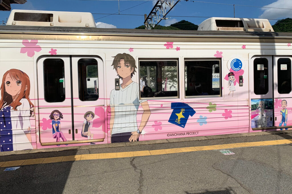 Anohana wrapped train, Chichibu Railway, Chichibu, Saitama