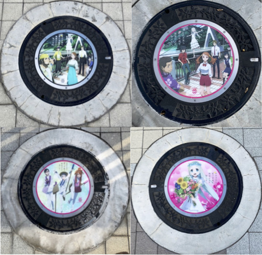 Manhole Art, Old Chichibu Bridge, Anohana Spot, Chichibu, Saitama