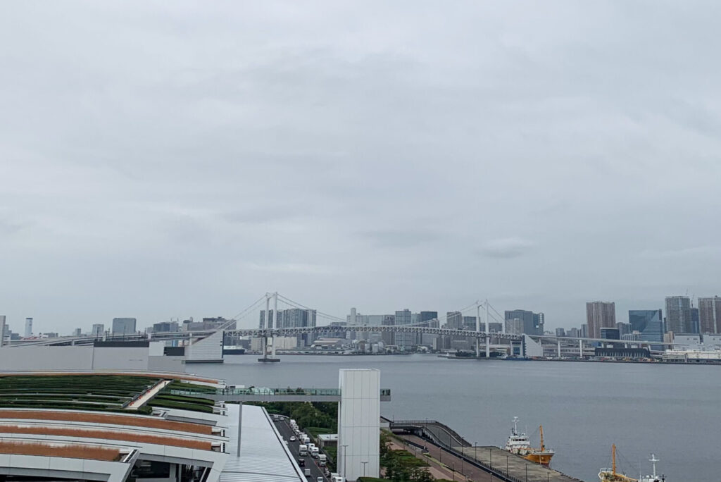 View from Foot Bath Garden, Tokyo Toyosu Manyo Club, Toyosu Market, Tokyo Walking Guide